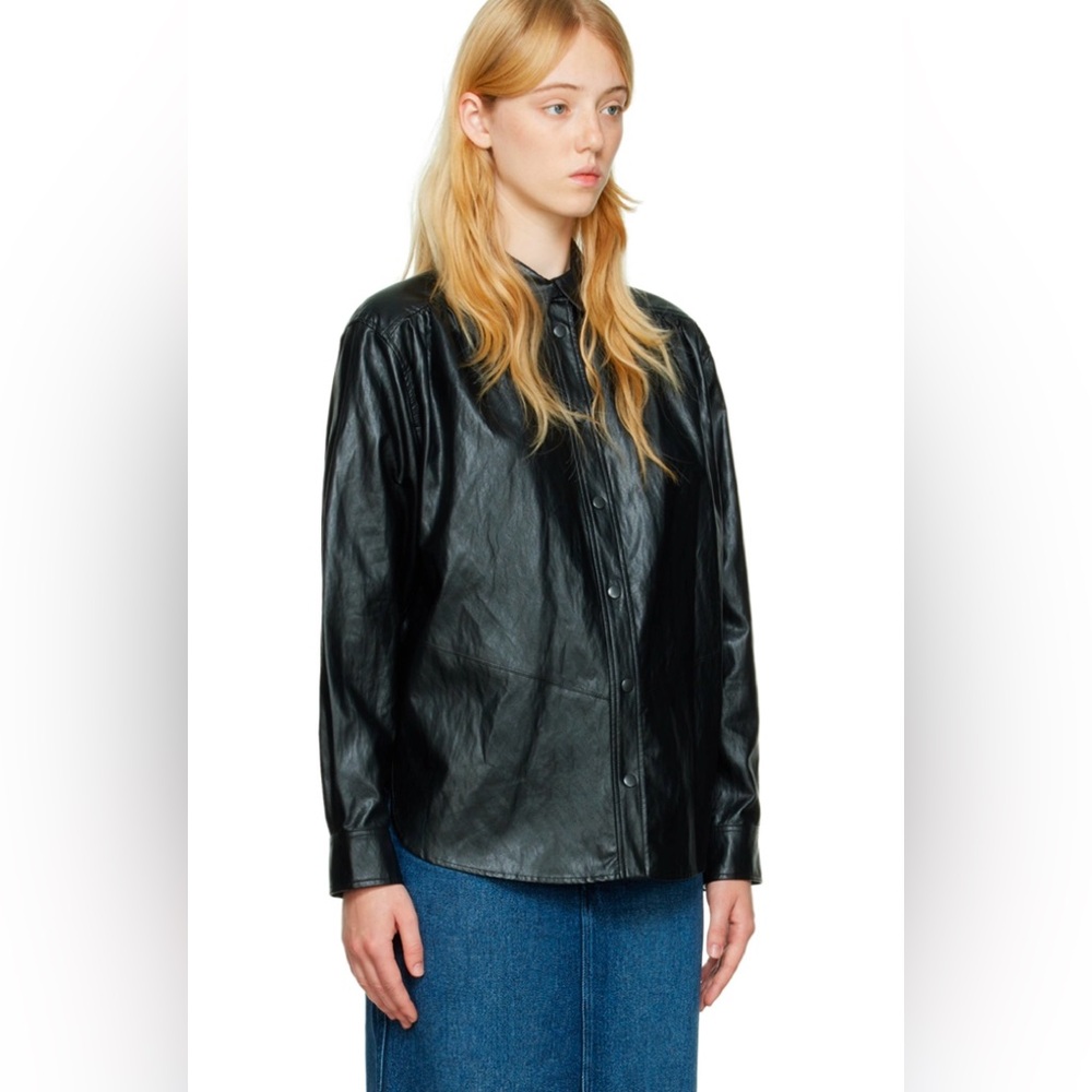Isabel Marant ETOILE black candy faux-leather shirt